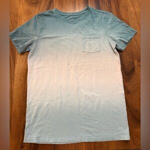 ivory ella teal crew neck tee with white logo